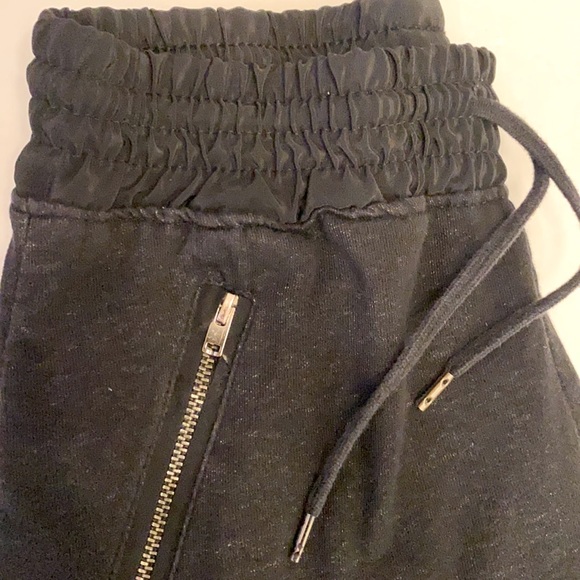 ZARA heather black draw string jogger pants with front zip pockets size S - Picture 3 of 5